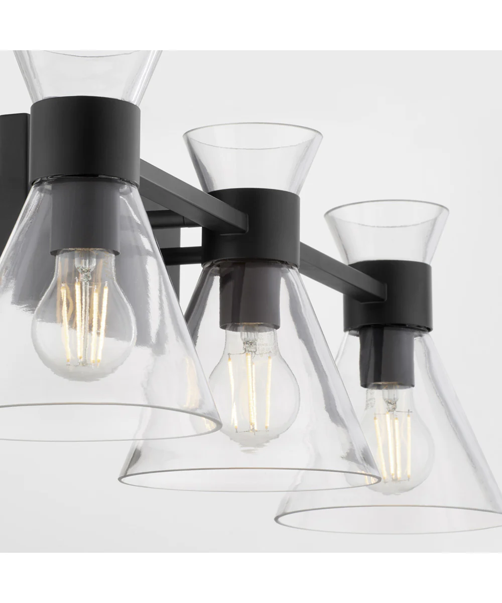 Beldar 3-light Bath Vanity Light Matte Black w/ Clear Glass - Image 3