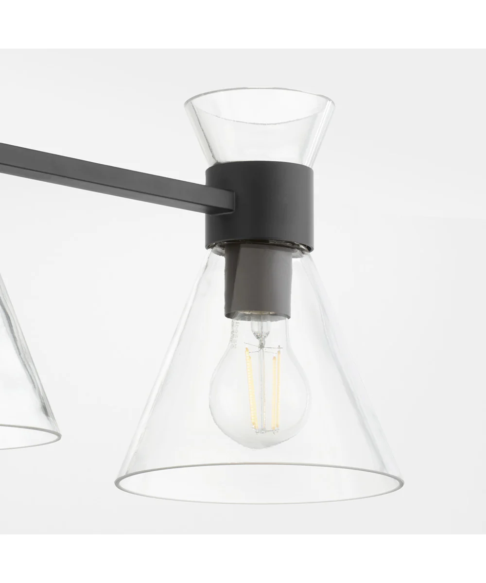 Beldar 3-light Bath Vanity Light Matte Black w/ Clear Glass - Image 4