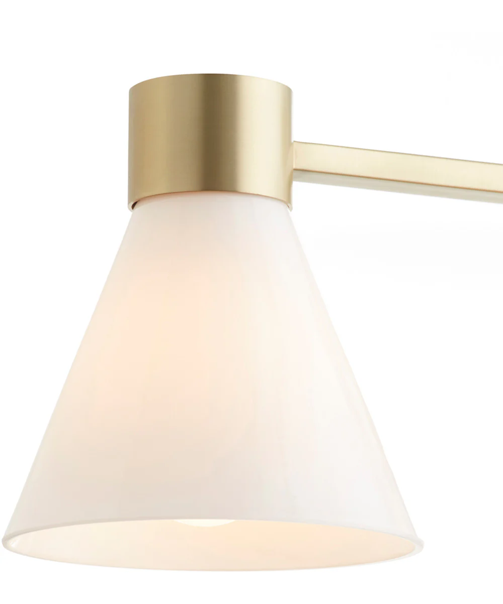 Beldar 4-light Bath Vanity Light Aged Brass w/ Gloss Opal - Image 8