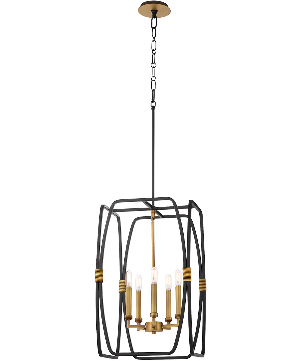 Bishop 5-light Pendant Matte Black|Brushed Brass - Image 2