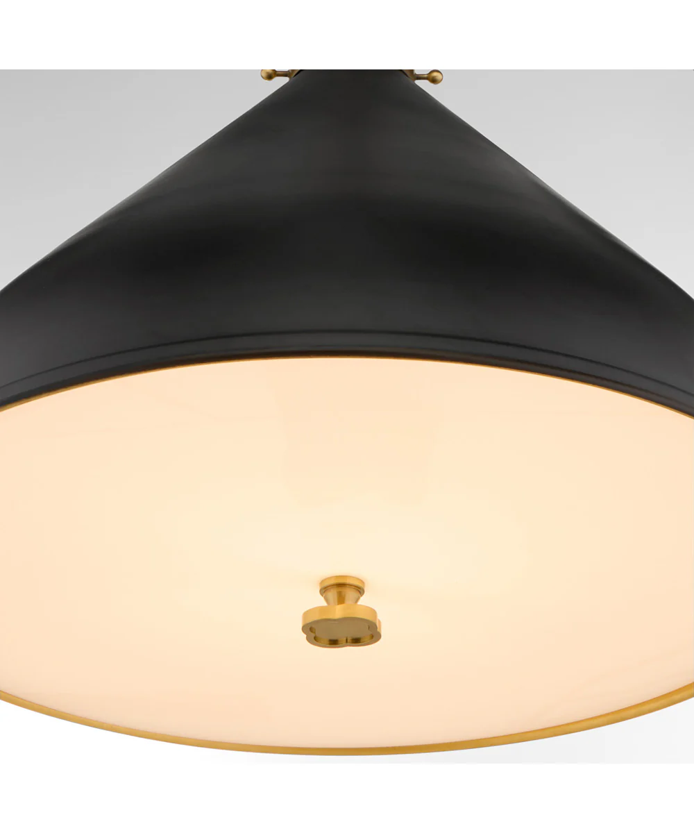 Bonnel 1-light Pendant Matte Black|Aged Brass - Image 3