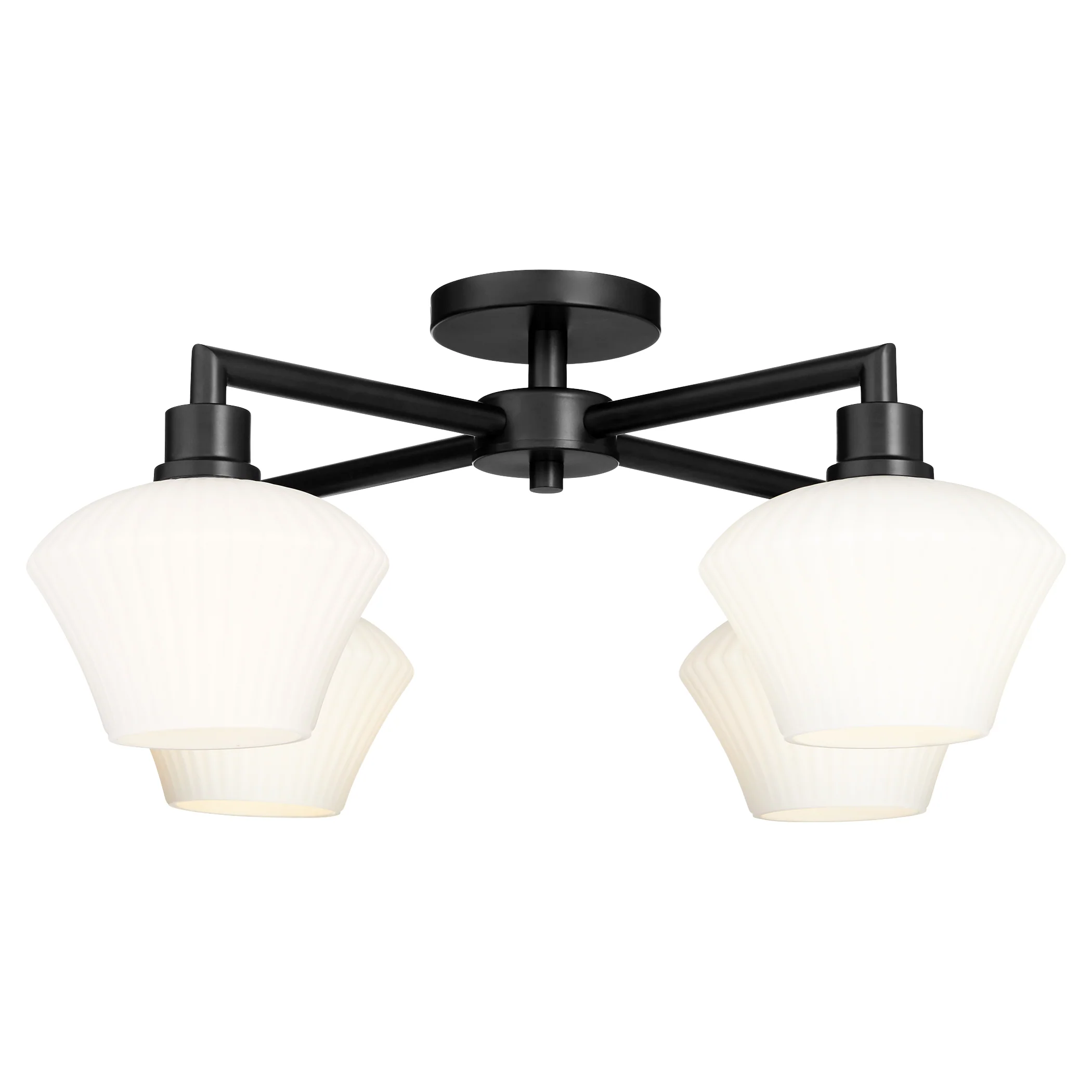 Cassini 4-light Ceiling Flush Mount Matte Black - Image 2