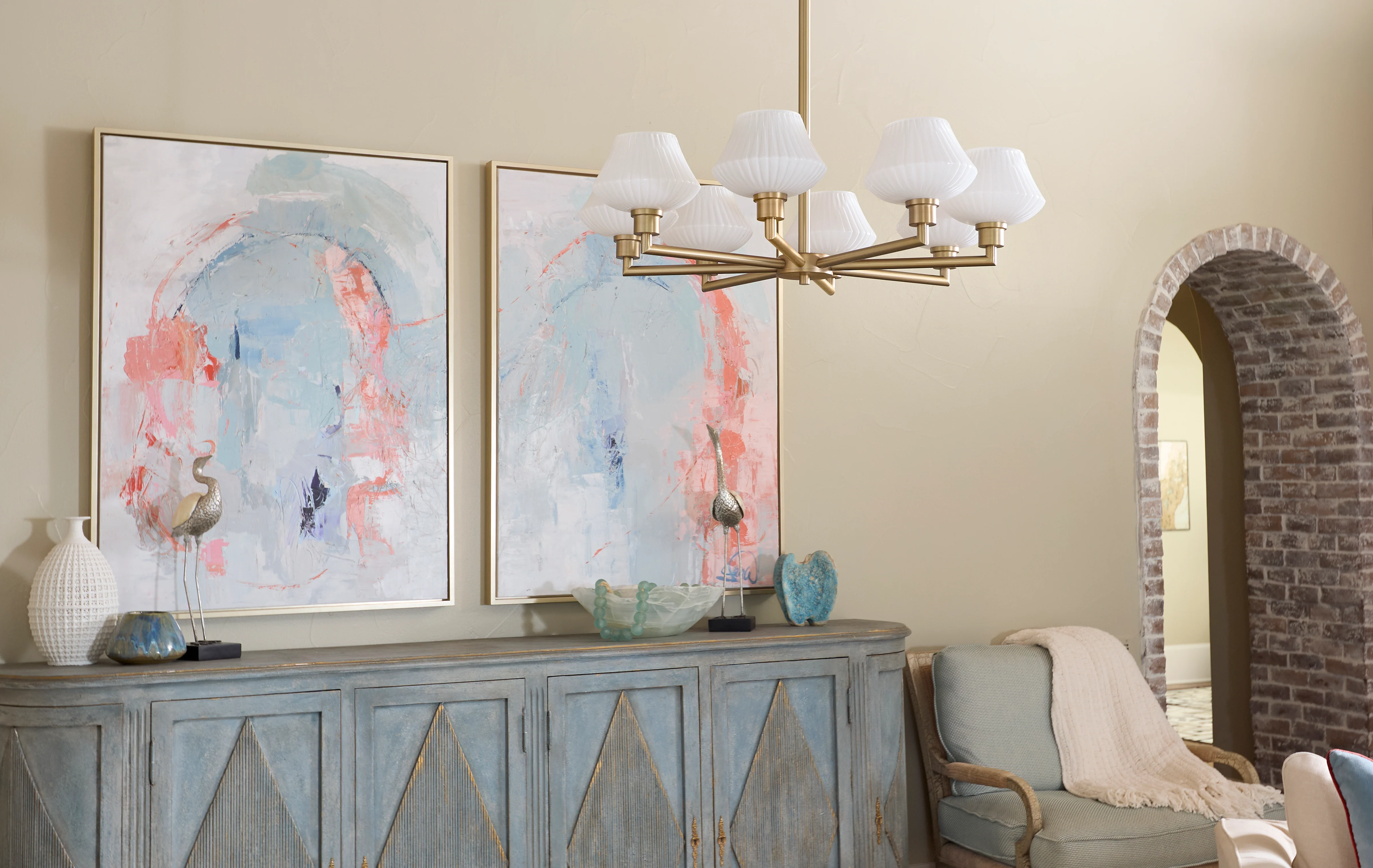 Cassini 8-light Chandelier Aged Brass - Image 2