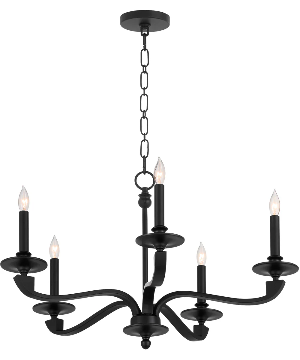Chantelle 5-light Chandelier Matte Black - Image 2