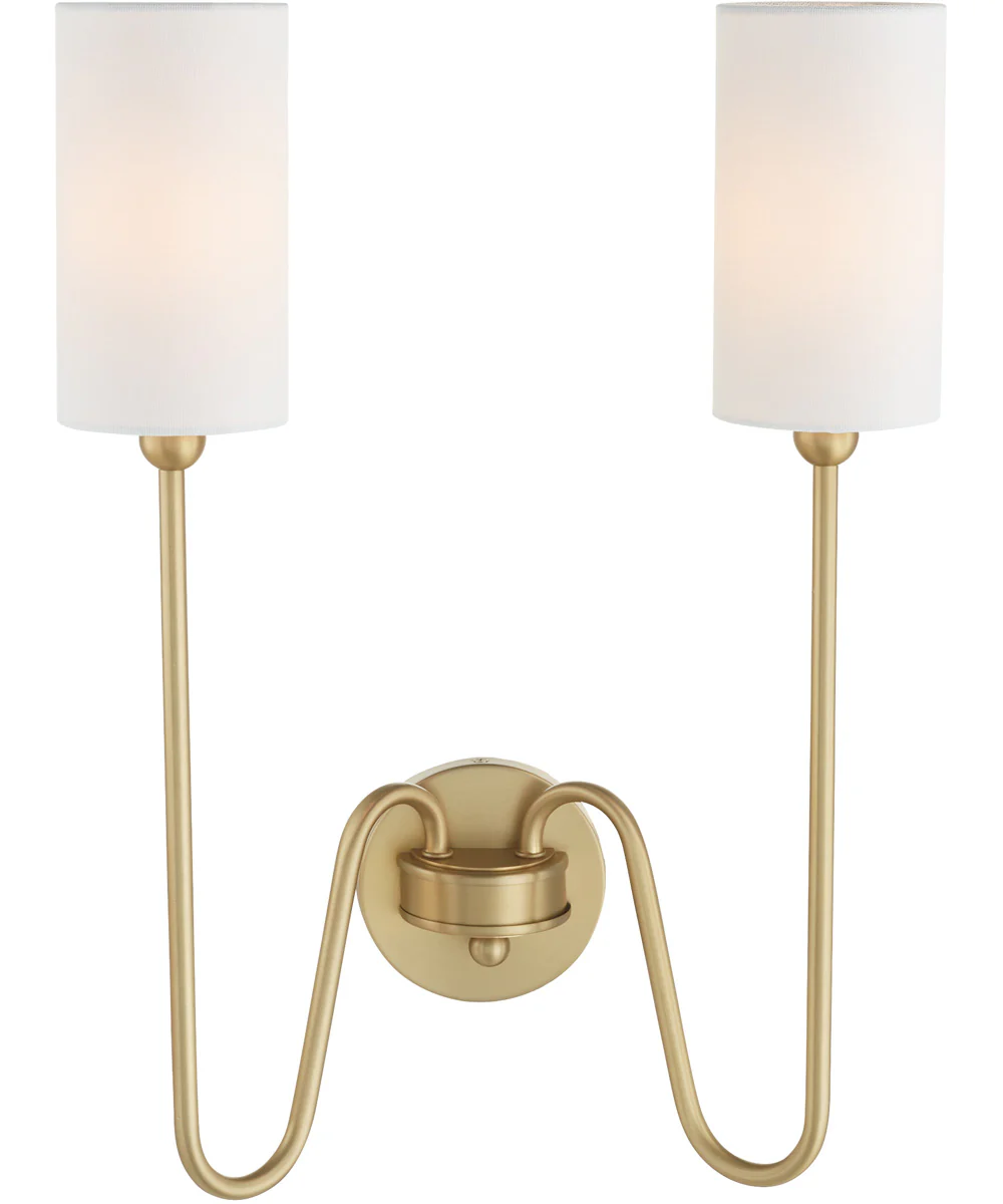 Tamara Day's Charlotte 2-light Wall Mount Light Fixture Aged Brass - Image 3