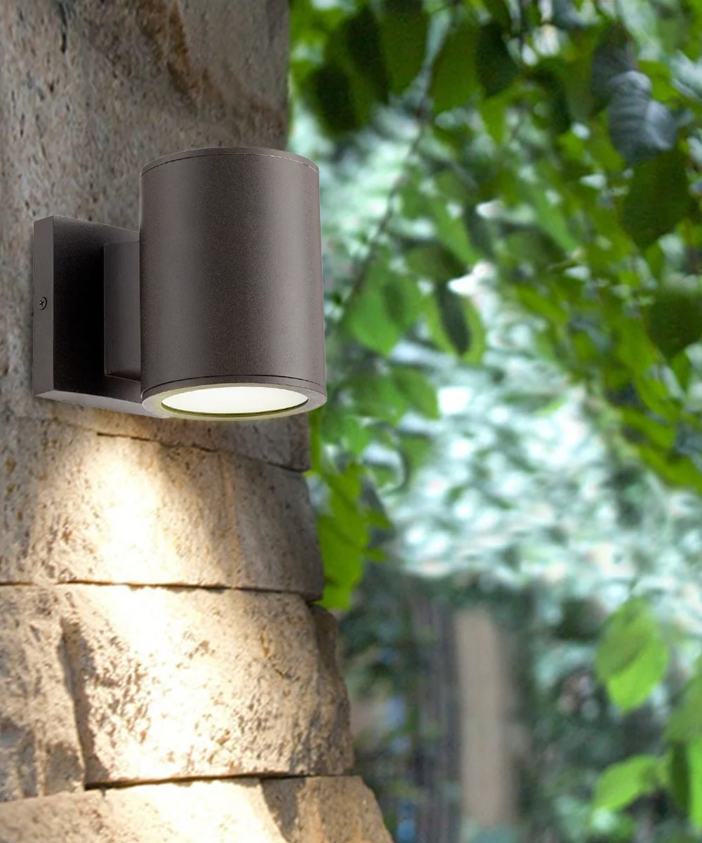 Cylinder 2-light LED Outdoor Wall Lantern Oiled Bronze - Image 3