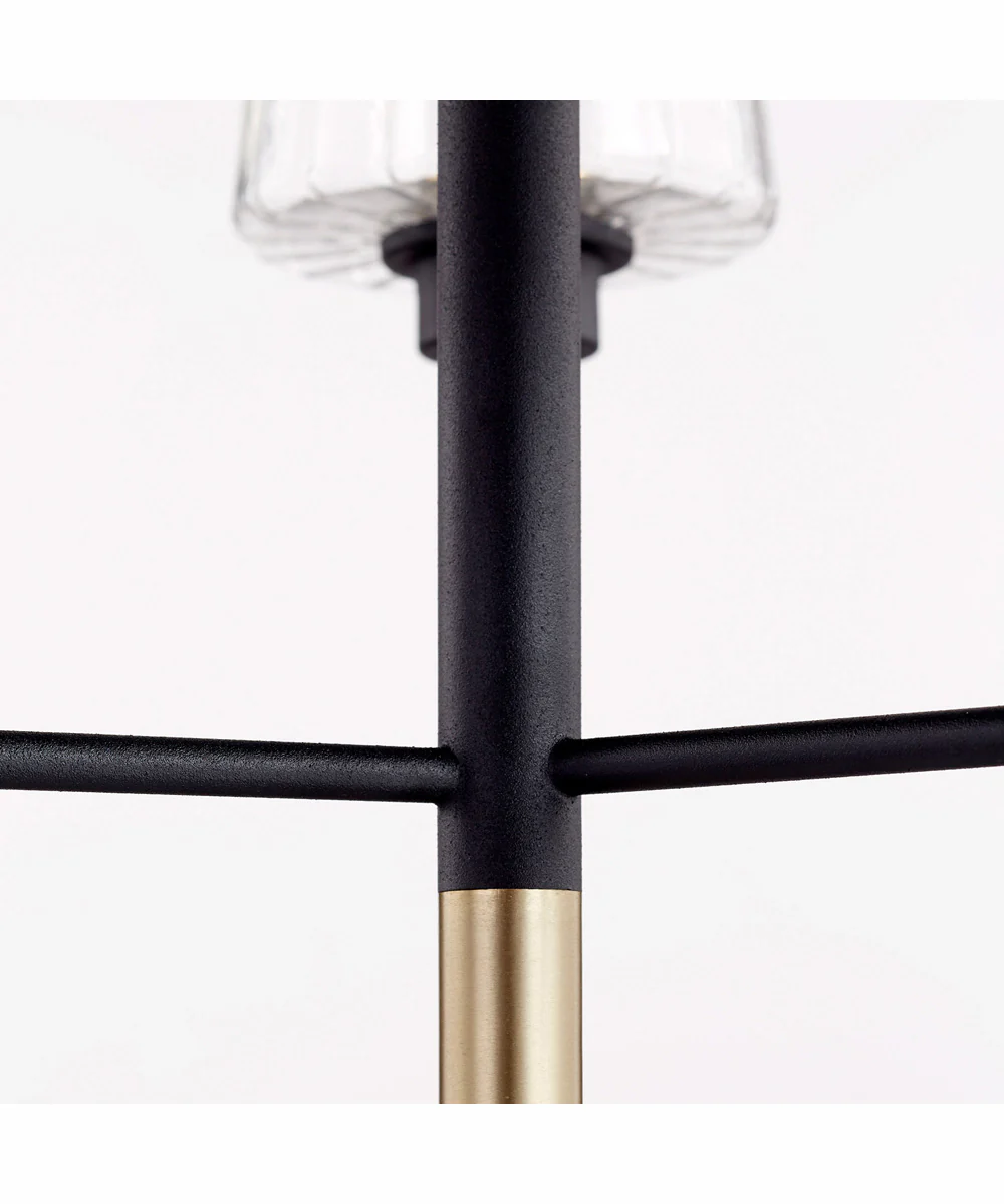 Dalia 3-light Chandelier Textured Black w/ Aged Brass - Image 2