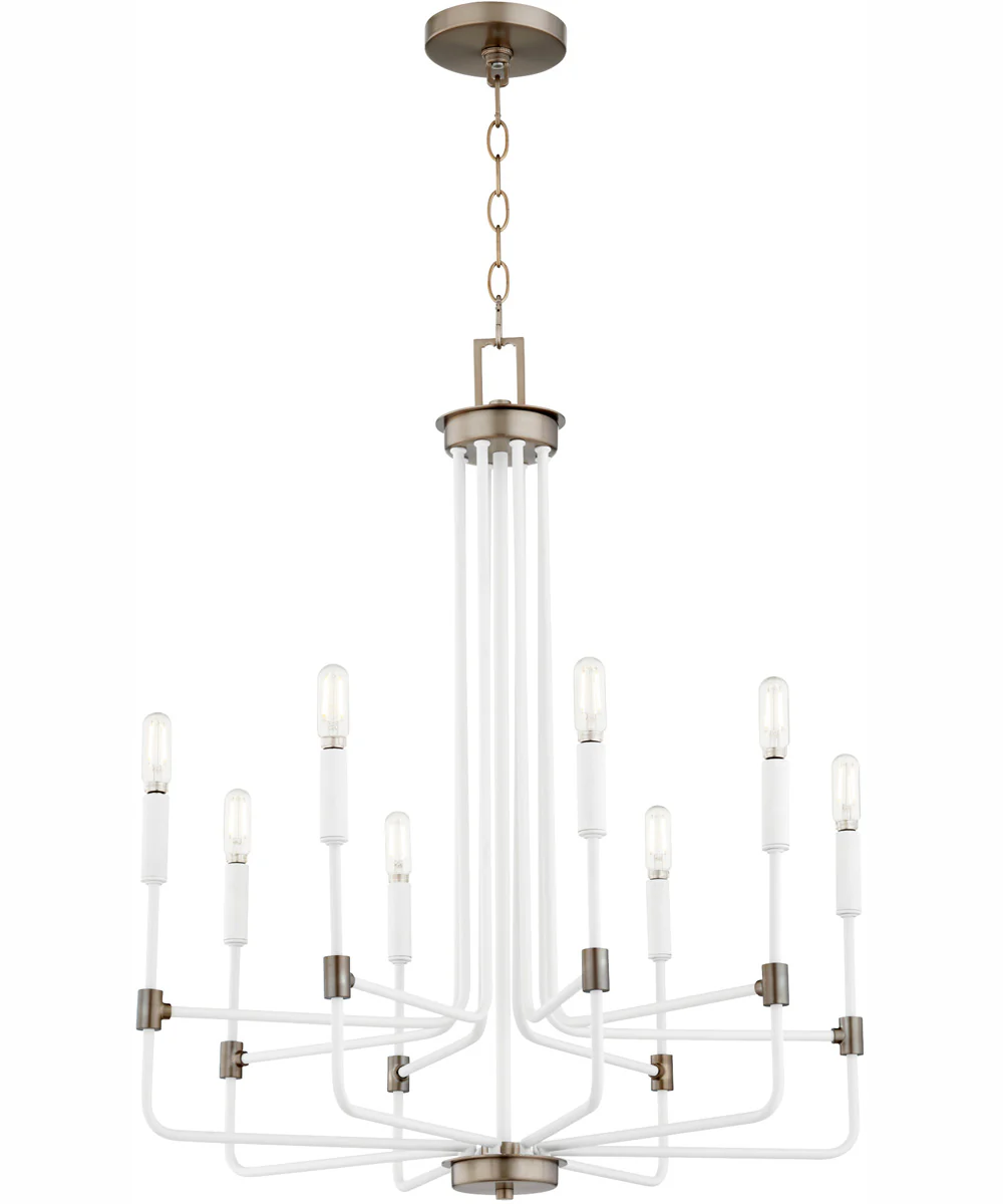 Davies 8-light Chandelier Studio White w/ Dark Brass - Image 2