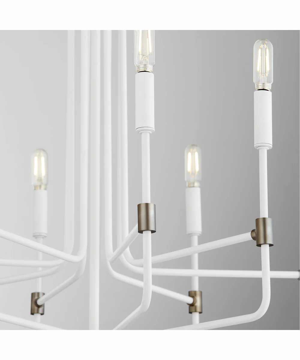 Davies 8-light Chandelier Studio White w/ Dark Brass - Image 3