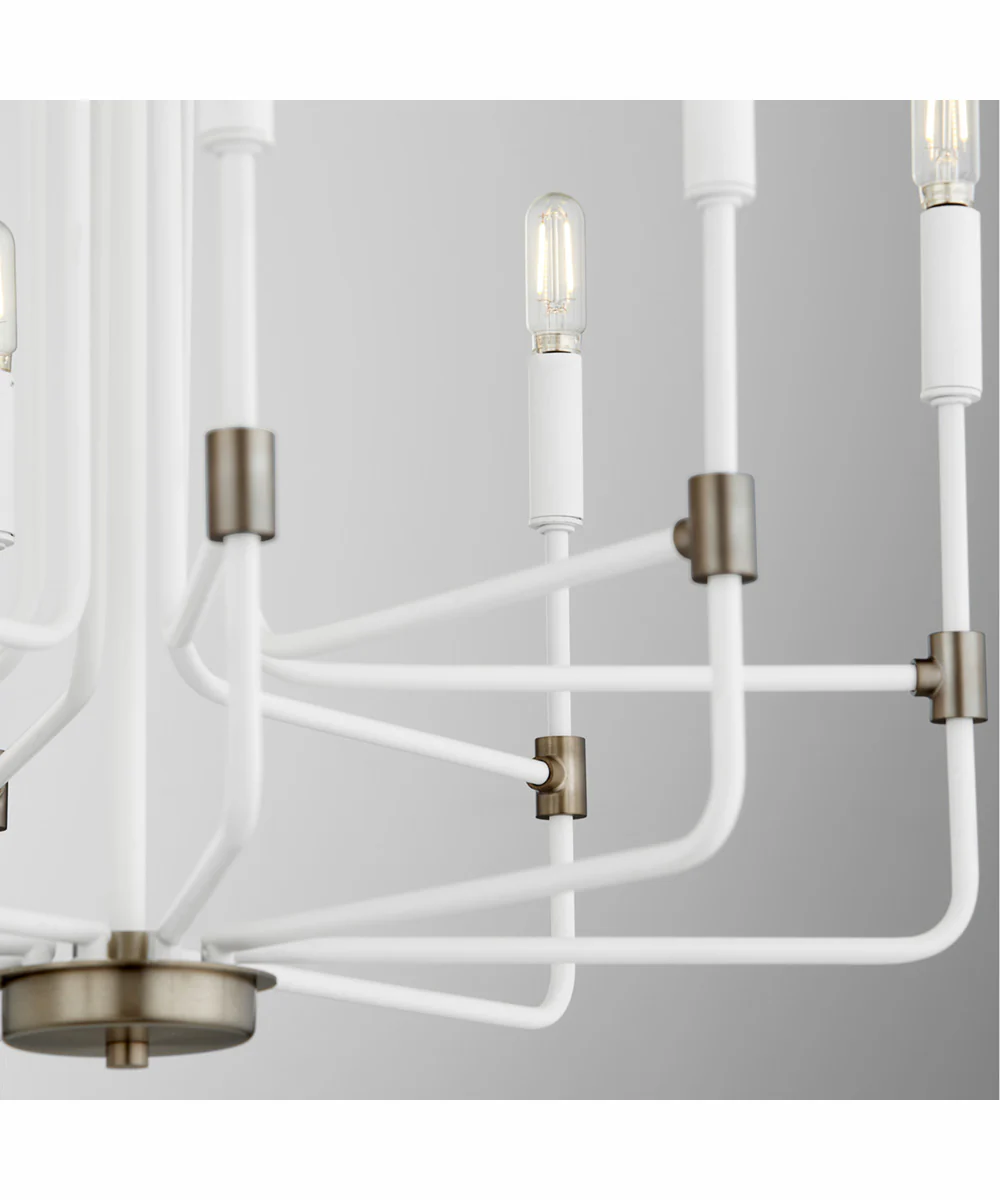 Davies 8-light Chandelier Studio White w/ Dark Brass - Image 4