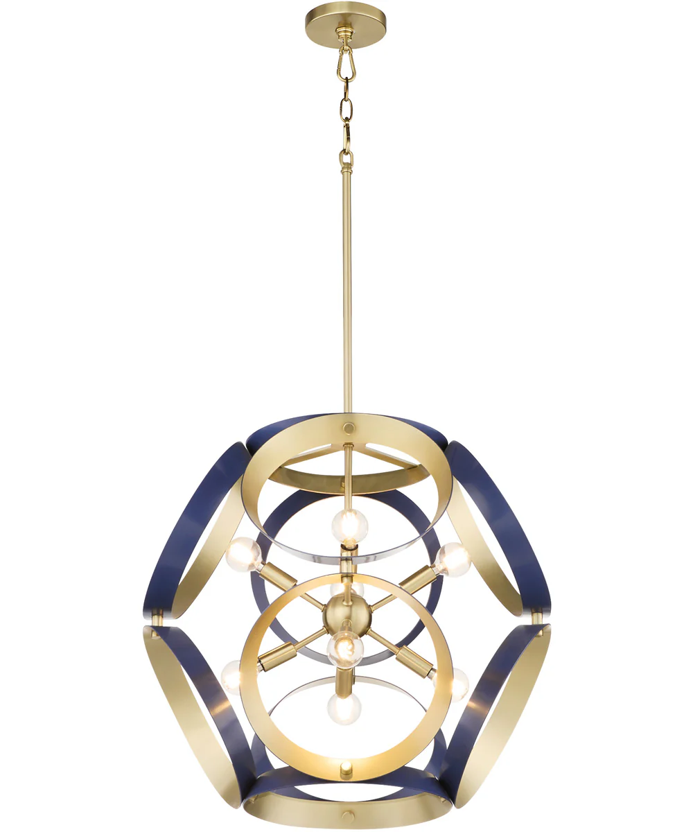 Domain 8-light Pendant Blue|Aged Brass - Image 2
