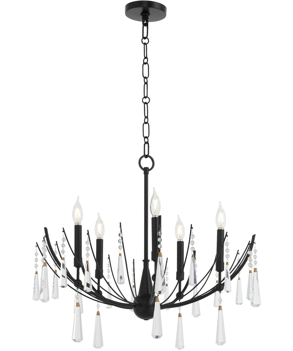 Eloise 5-light Chandelier Matte Black - Image 2