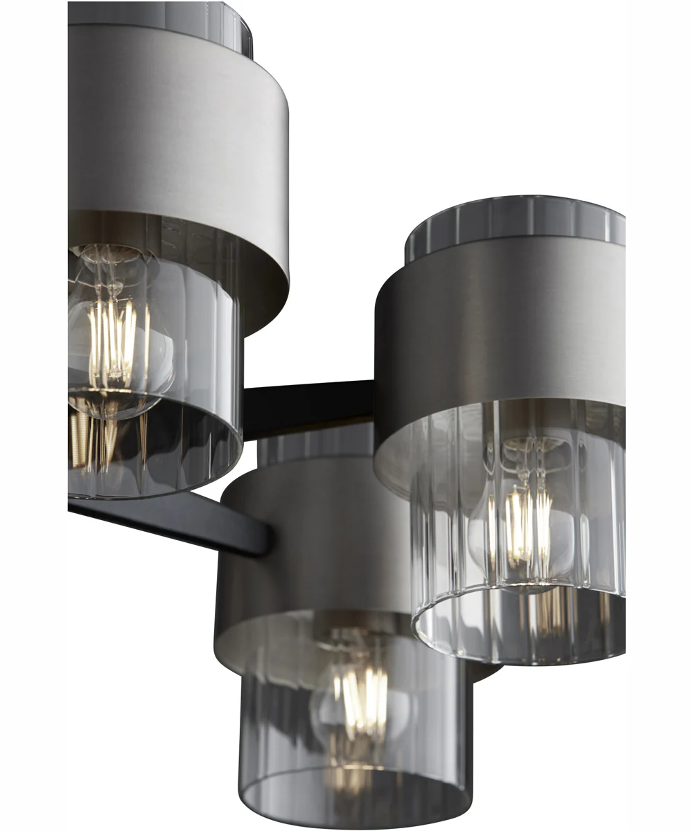 Epsilon 6-light Chandelier Textured Black w/ Satin Nickel - Image 2