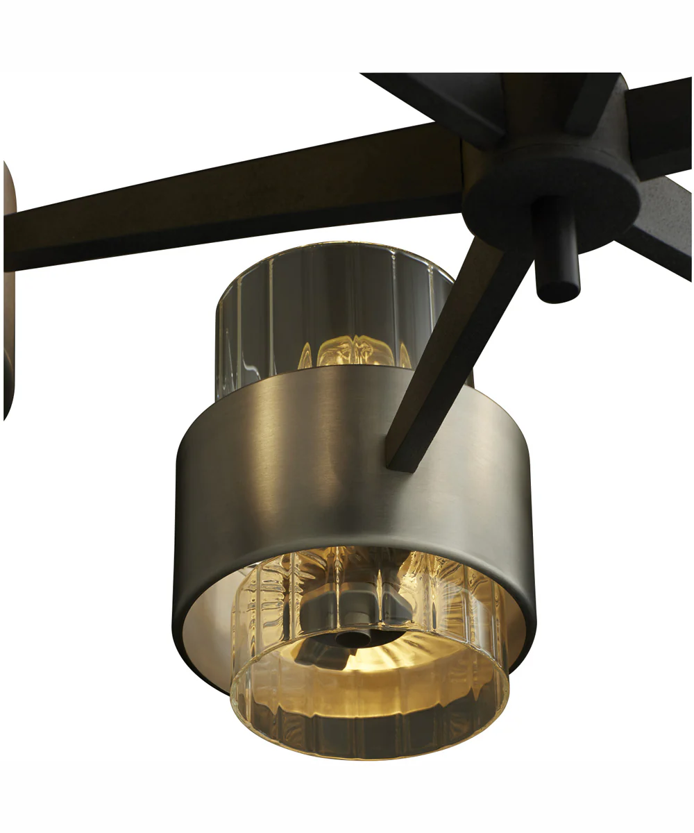 Epsilon 6-light Chandelier Textured Black w/ Satin Nickel - Image 5