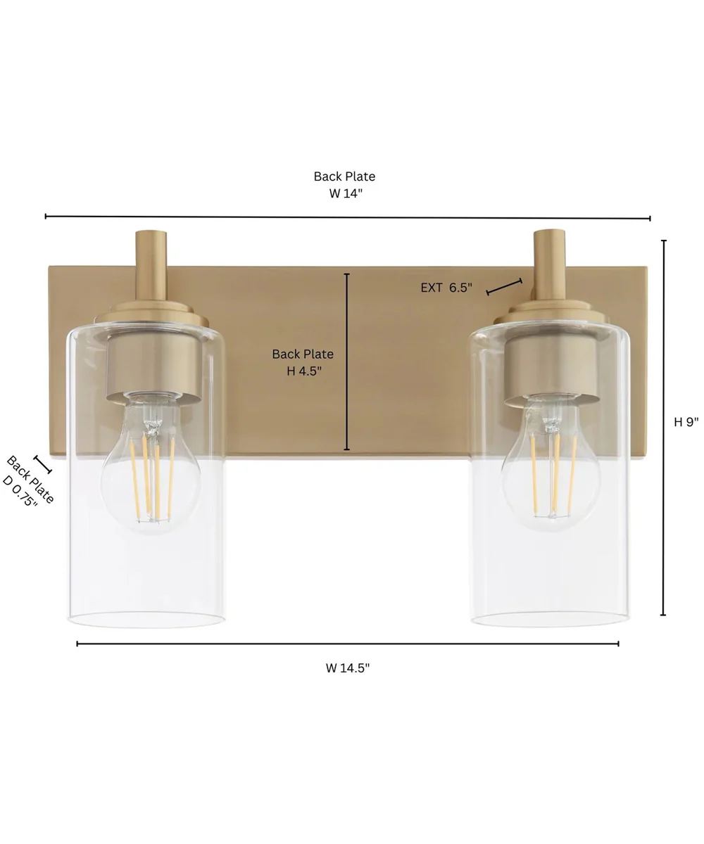 Fallstaff 2-light Bath Vanity Light Aged Brass - Image 10