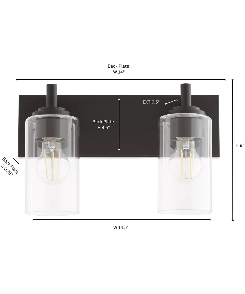 Fallstaff 2-light Bath Vanity Light Matte Black - Image 10