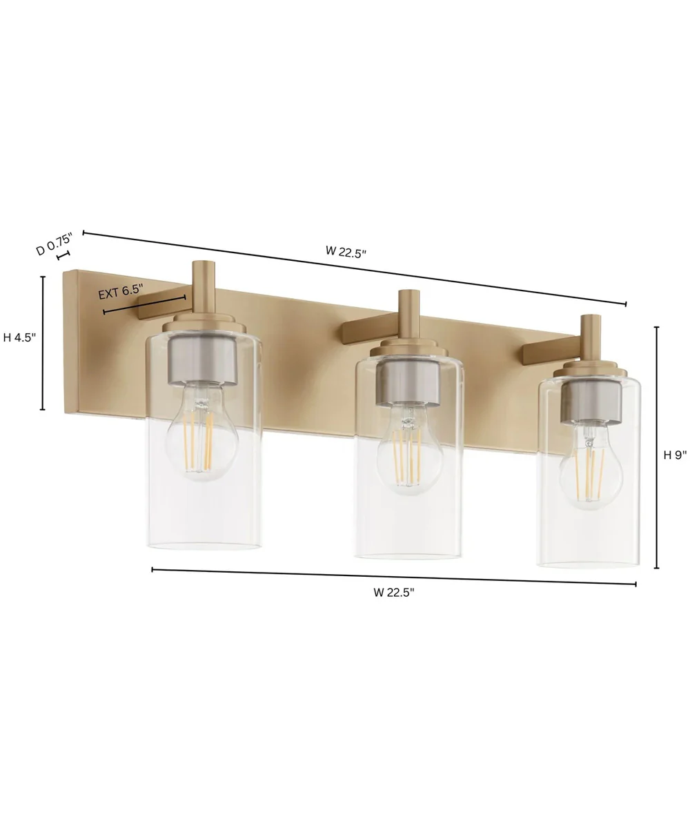 Fallstaff 3-light Bath Vanity Light Aged Brass - Image 10