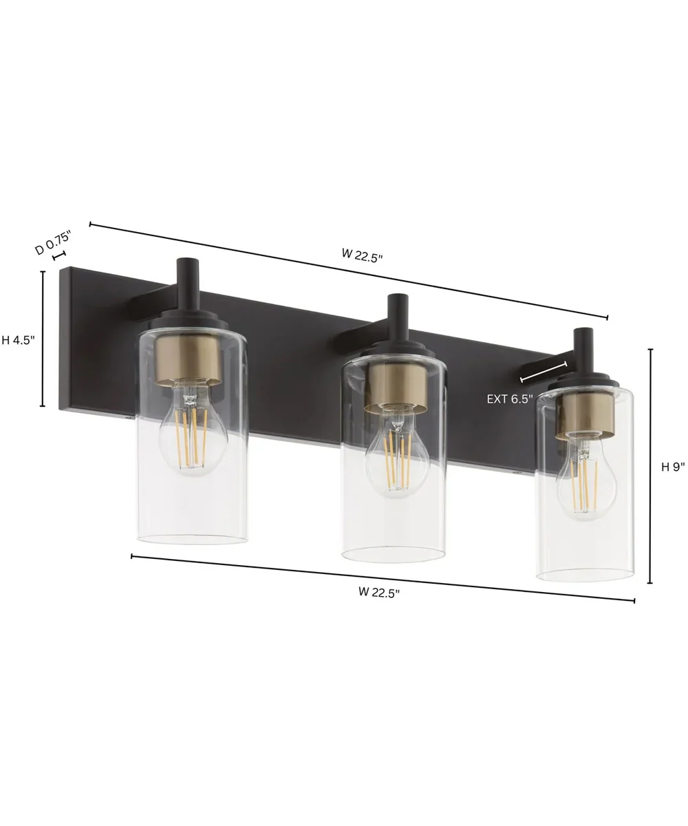 Fallstaff 3-light Bath Vanity Light Matte Black - Image 10