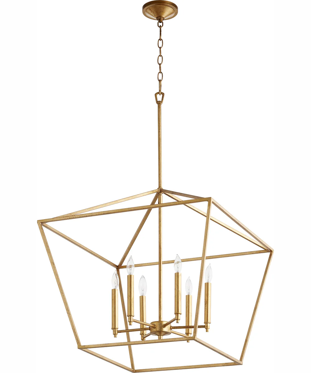 Gabriel 6-light Nook Chandelier Gold Leaf