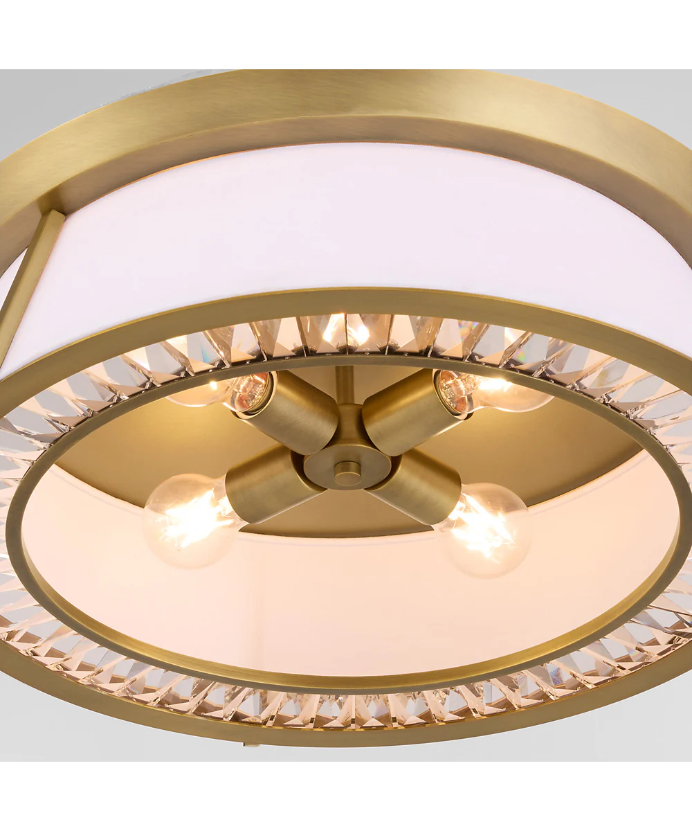 Gorham 4-light Flush Mount Brushed Brass|Clear|White - Image 3
