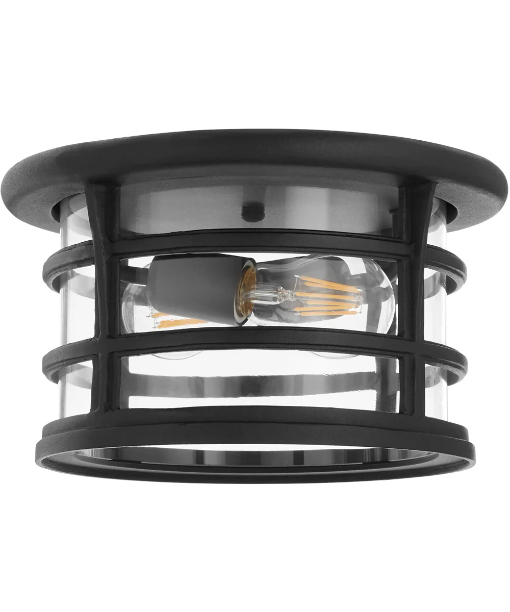 Haley 2-light Outdoor Flush Mount Textured Black