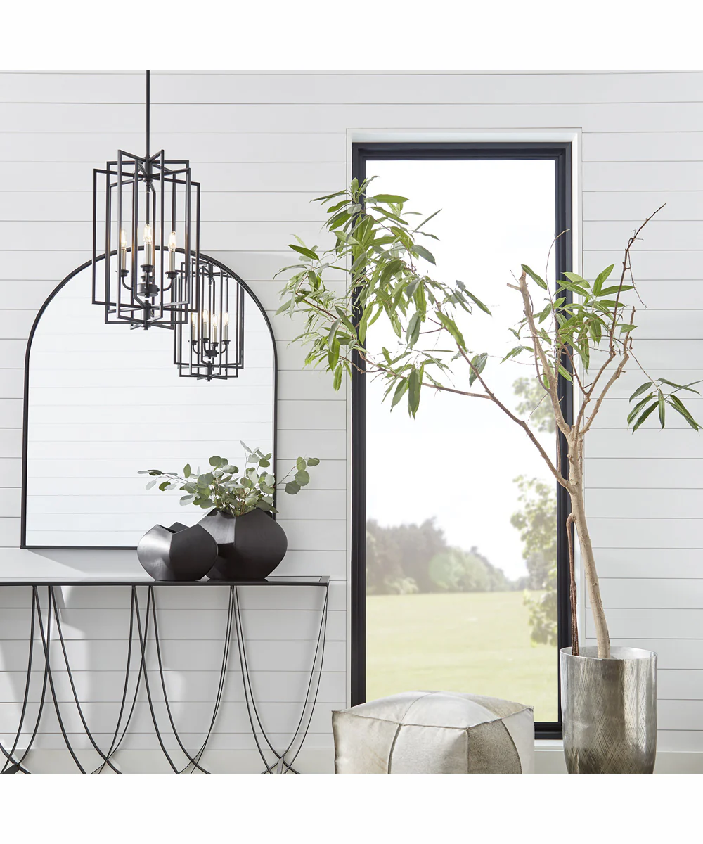 Hammond 4-light Entry Foyer Hall Chandelier Textured Black - Image 2