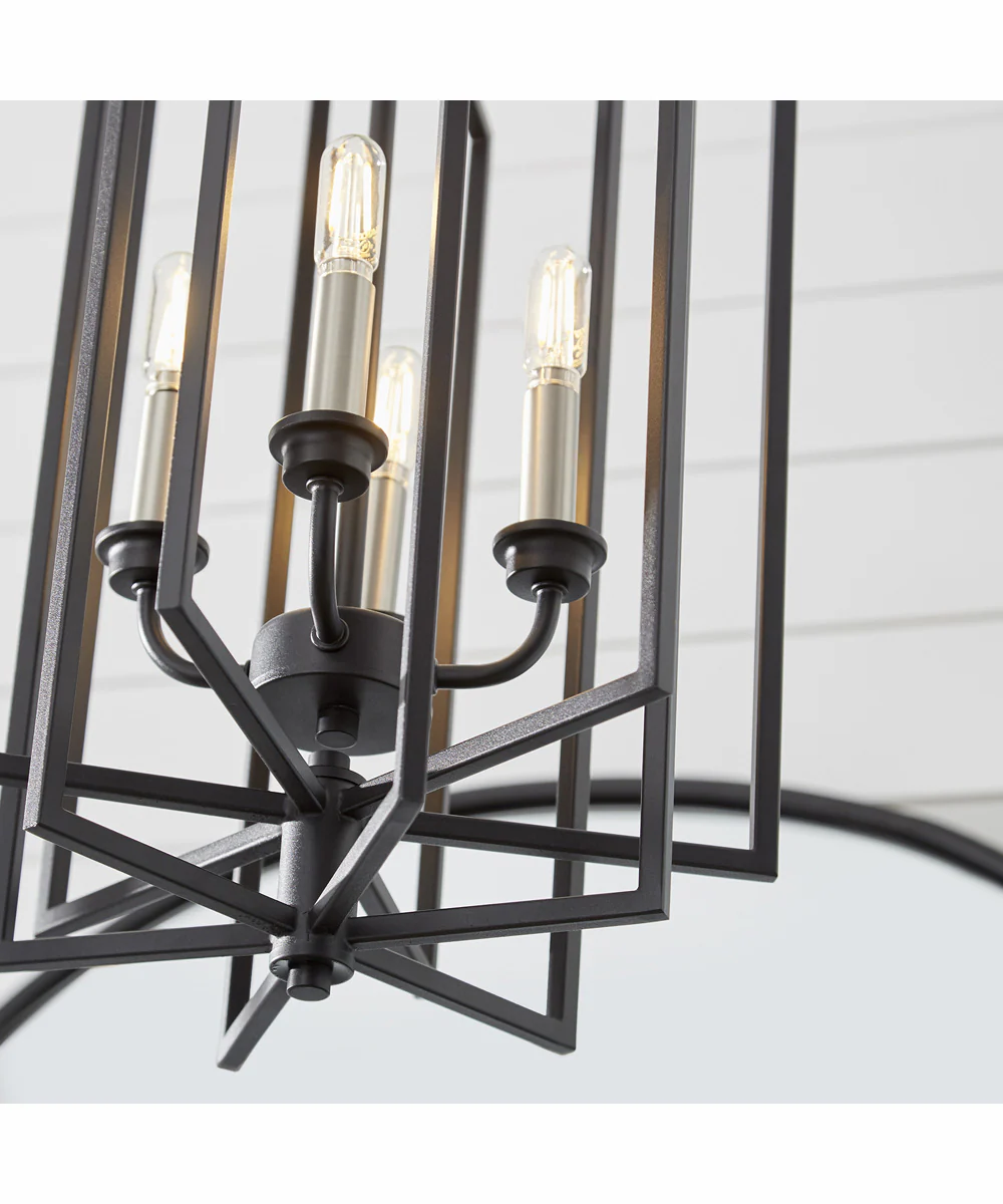 Hammond 4-light Entry Foyer Hall Chandelier Textured Black - Image 3