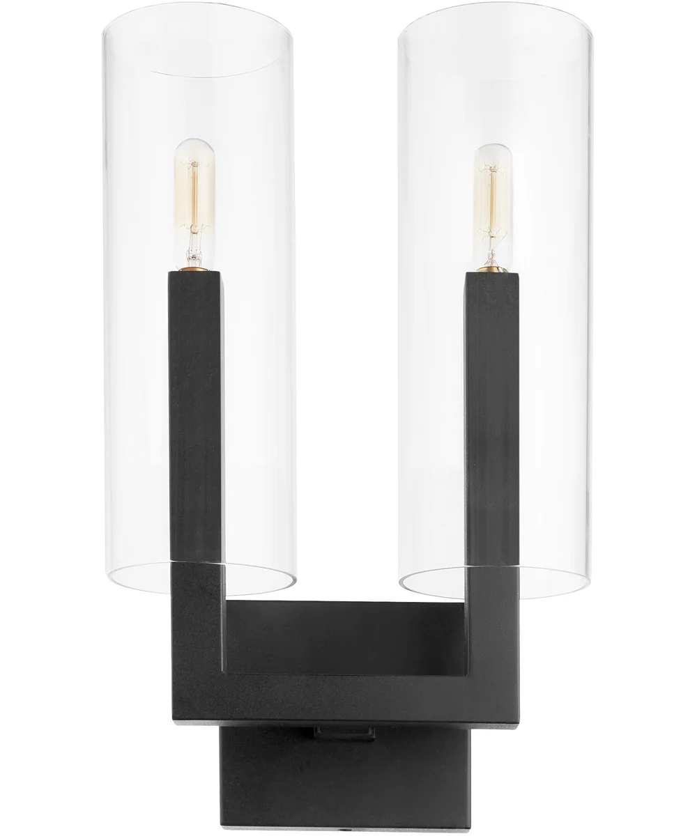 Harbin 2-light Wall Mount Light Fixture Textured Black