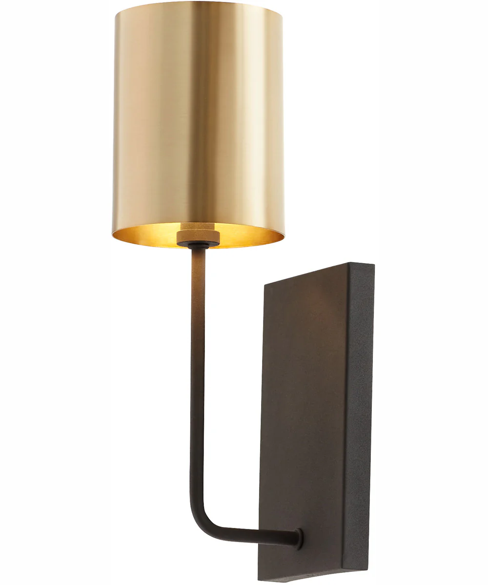 Harmony 1-light Wall Mount Light Fixture Textured Black w/ Aged Brass - Image 4