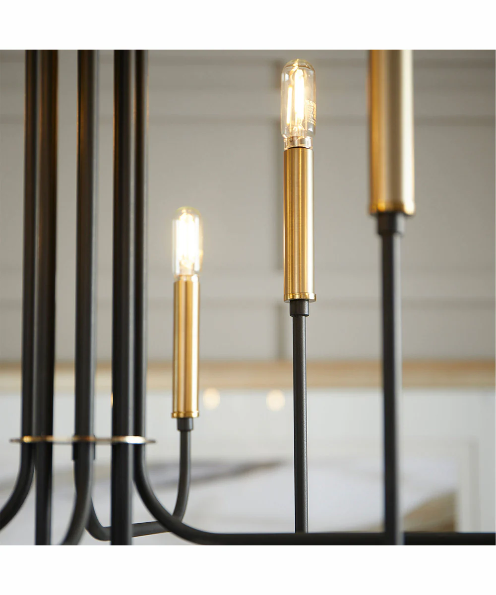 Hope 8-light Chandelier Textured Black w/ Aged Brass - Image 3