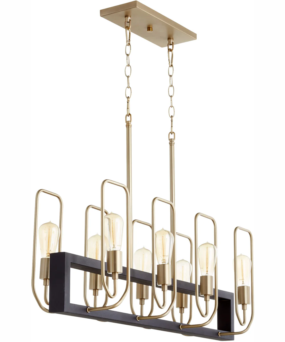Howe 8-light Chandelier Textured Black w/ Aged Brass - Image 2
