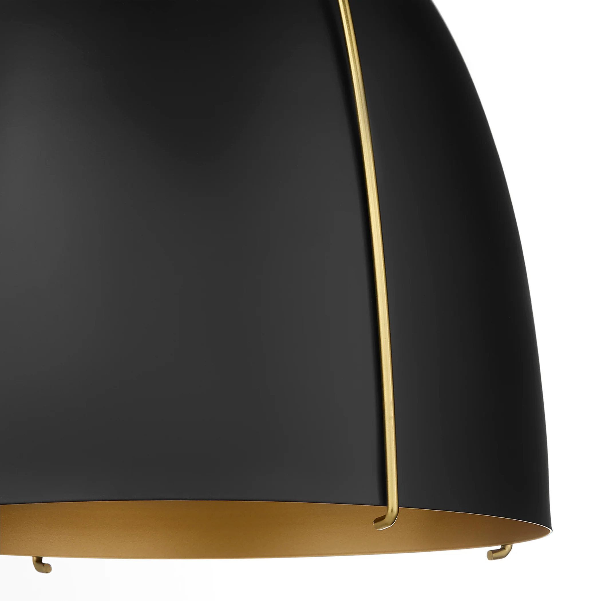 Jamie 1-light Pendant Matte Black w/ Aged Brass - Image 3