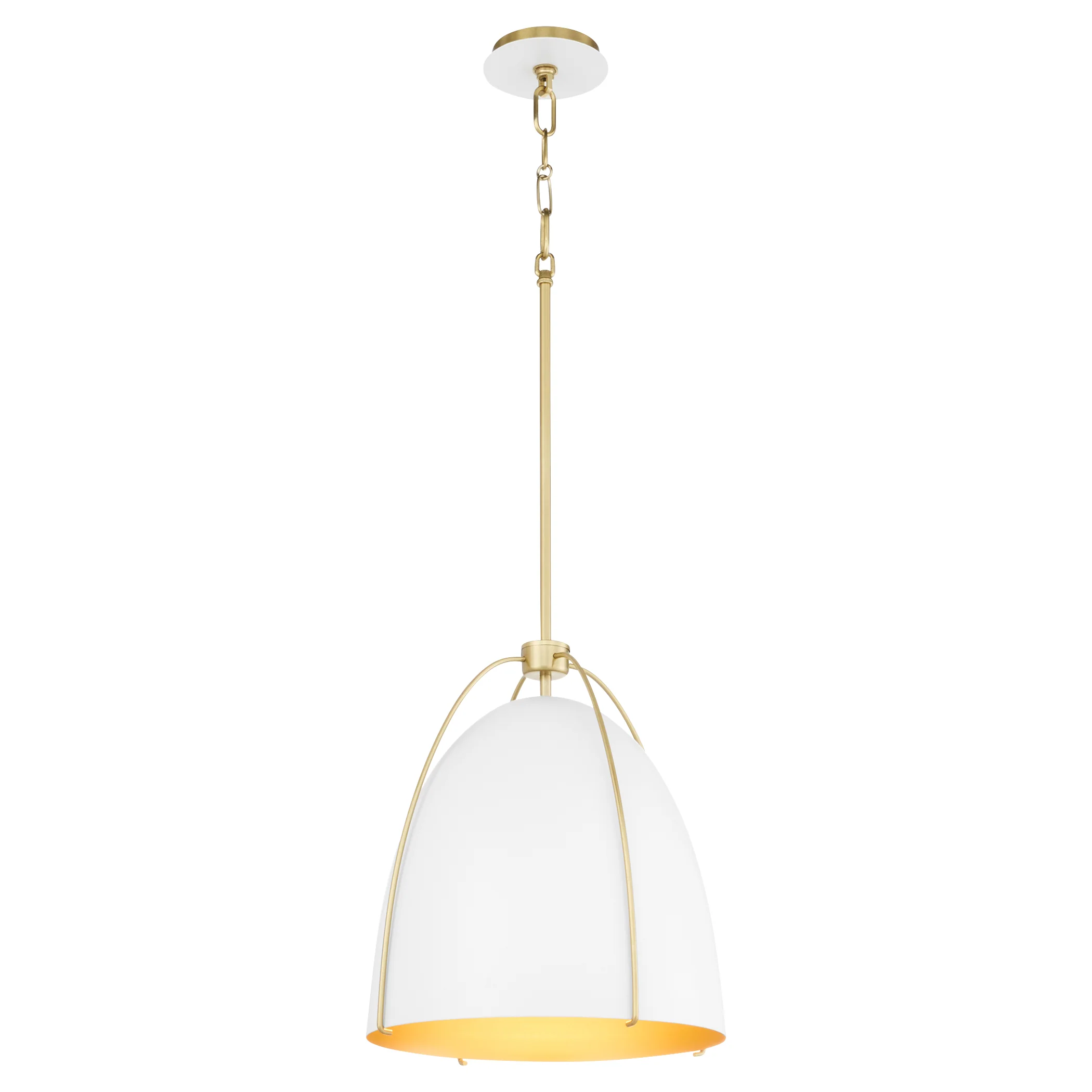 Jamie 1-light Pendant Studio White w/ Aged Brass - Image 2