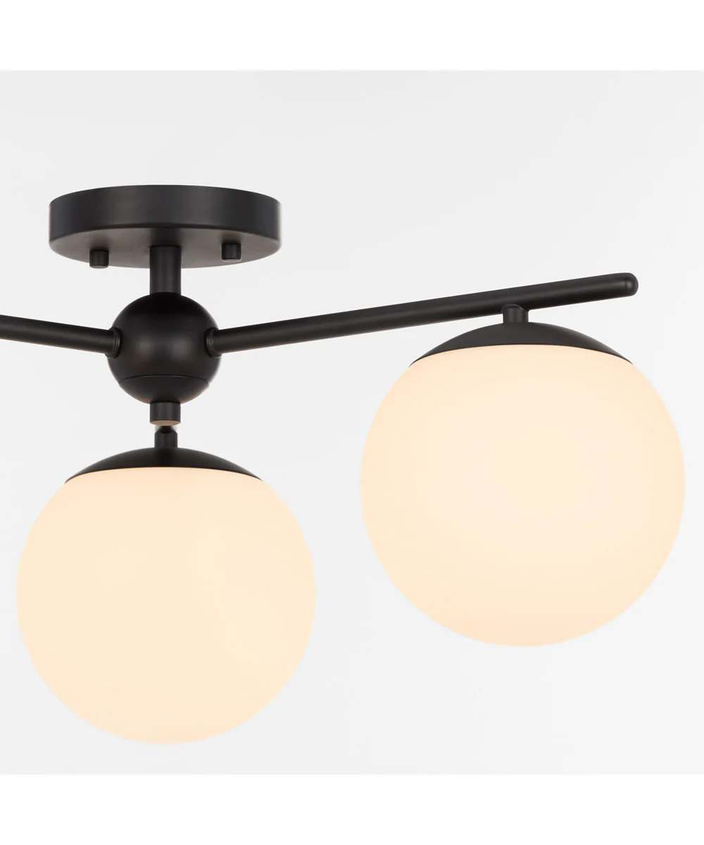 Jasper 3-light Semi-Flush Mount Matte Black - Image 4
