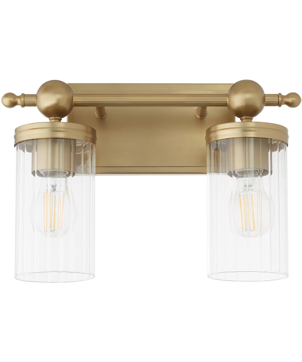 Tamara Day's Lee Boulevard 2-light Bath Vanity Light Aged Brass