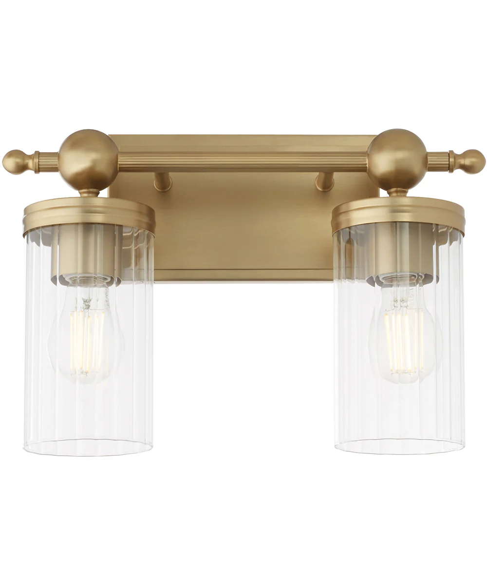 Tamara Day's Lee Boulevard 2-light Bath Vanity Light Aged Brass - Image 3