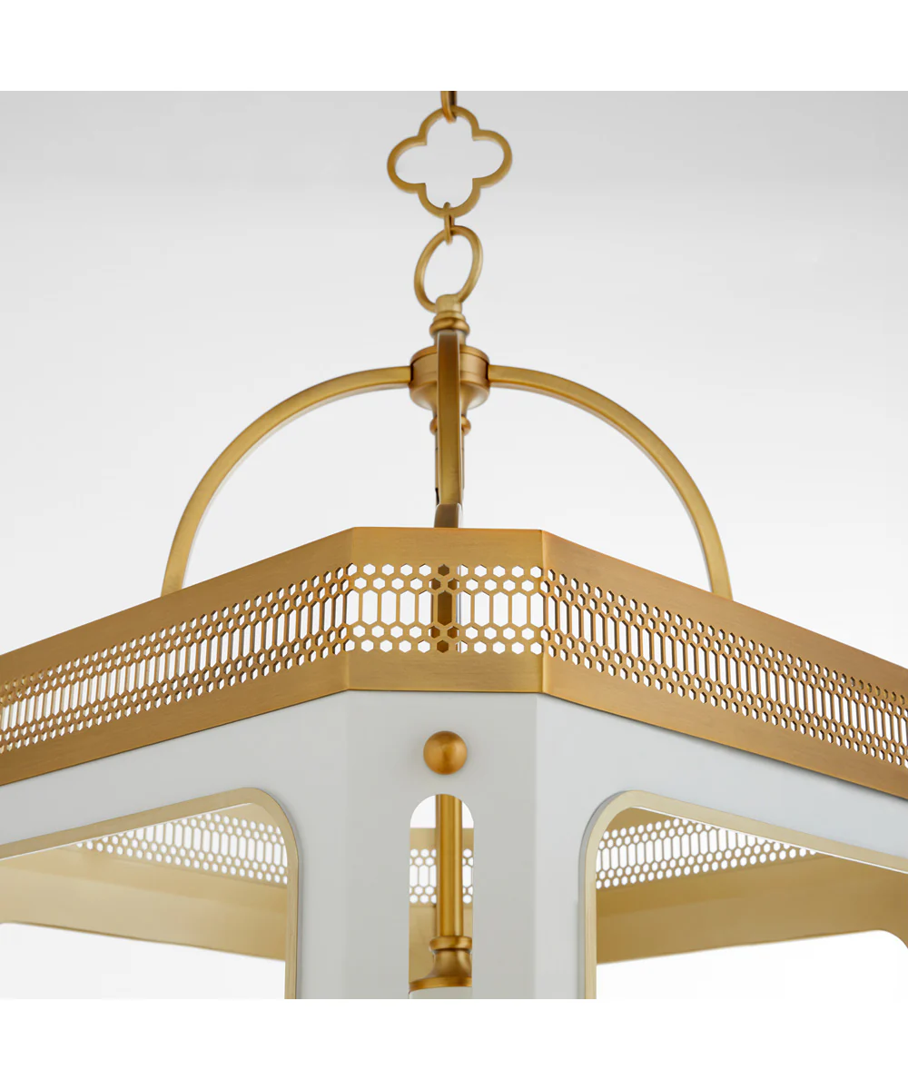 Loire 4-light Pendant Studio White|Brushed Brass - Image 3