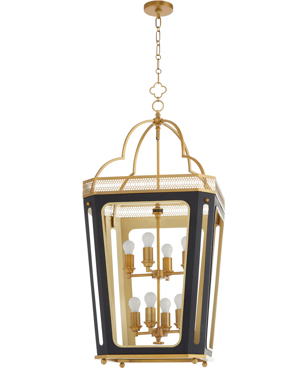 Loire 8-light Pendant Matte Black|Brushed Brass