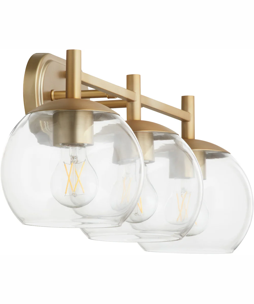 Lyon 3-light Bath Vanity Light Aged Brass - Image 3
