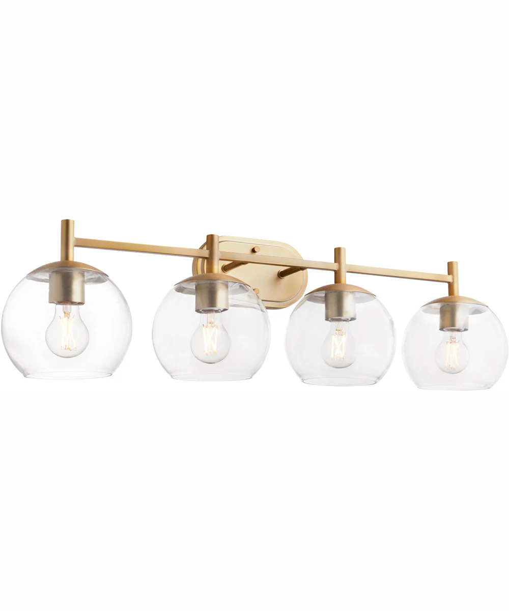 Lyon 4-light Bath Vanity Light Aged Brass - Image 5