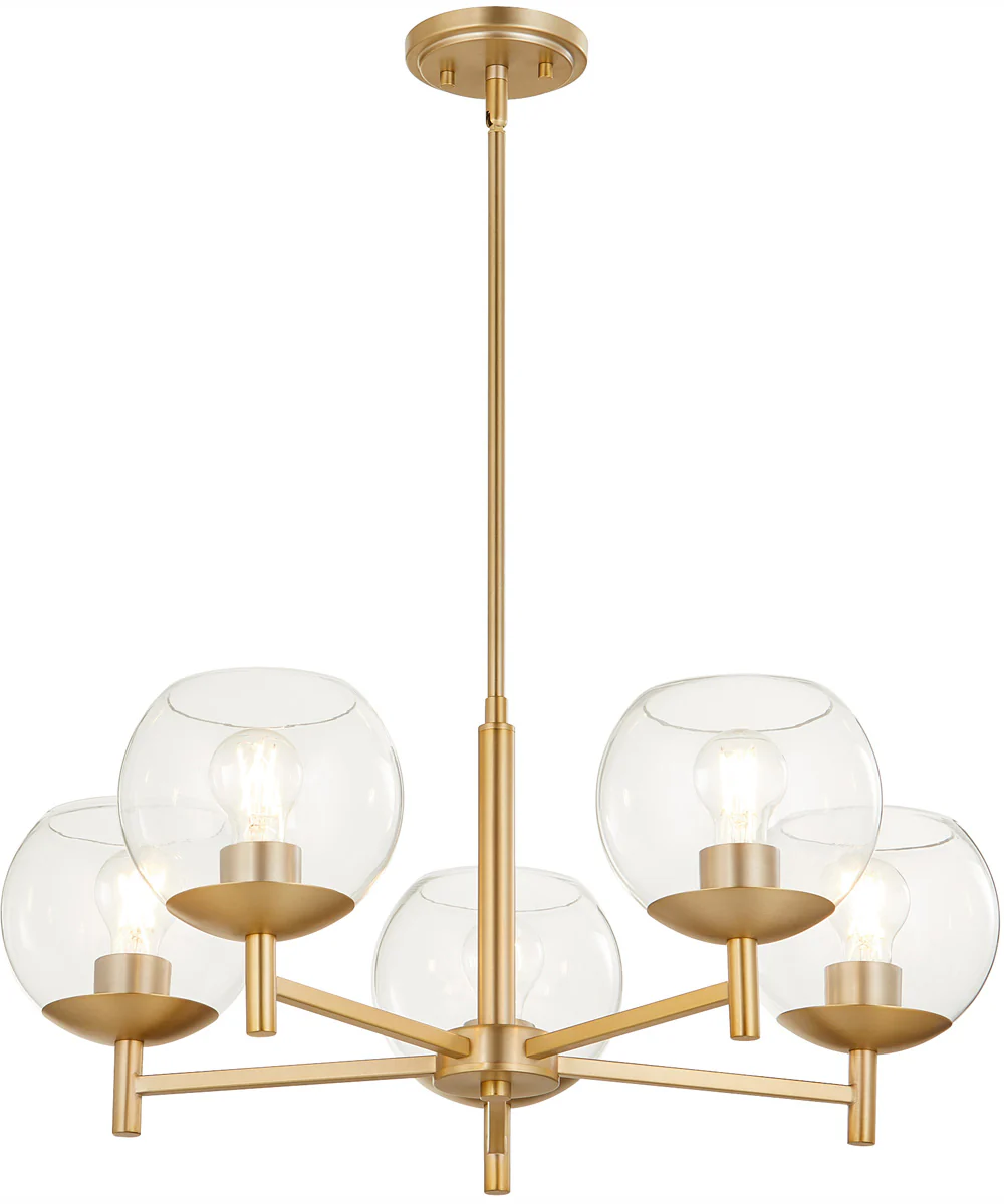 Lyon 5-light Chandelier Aged Brass - Image 2