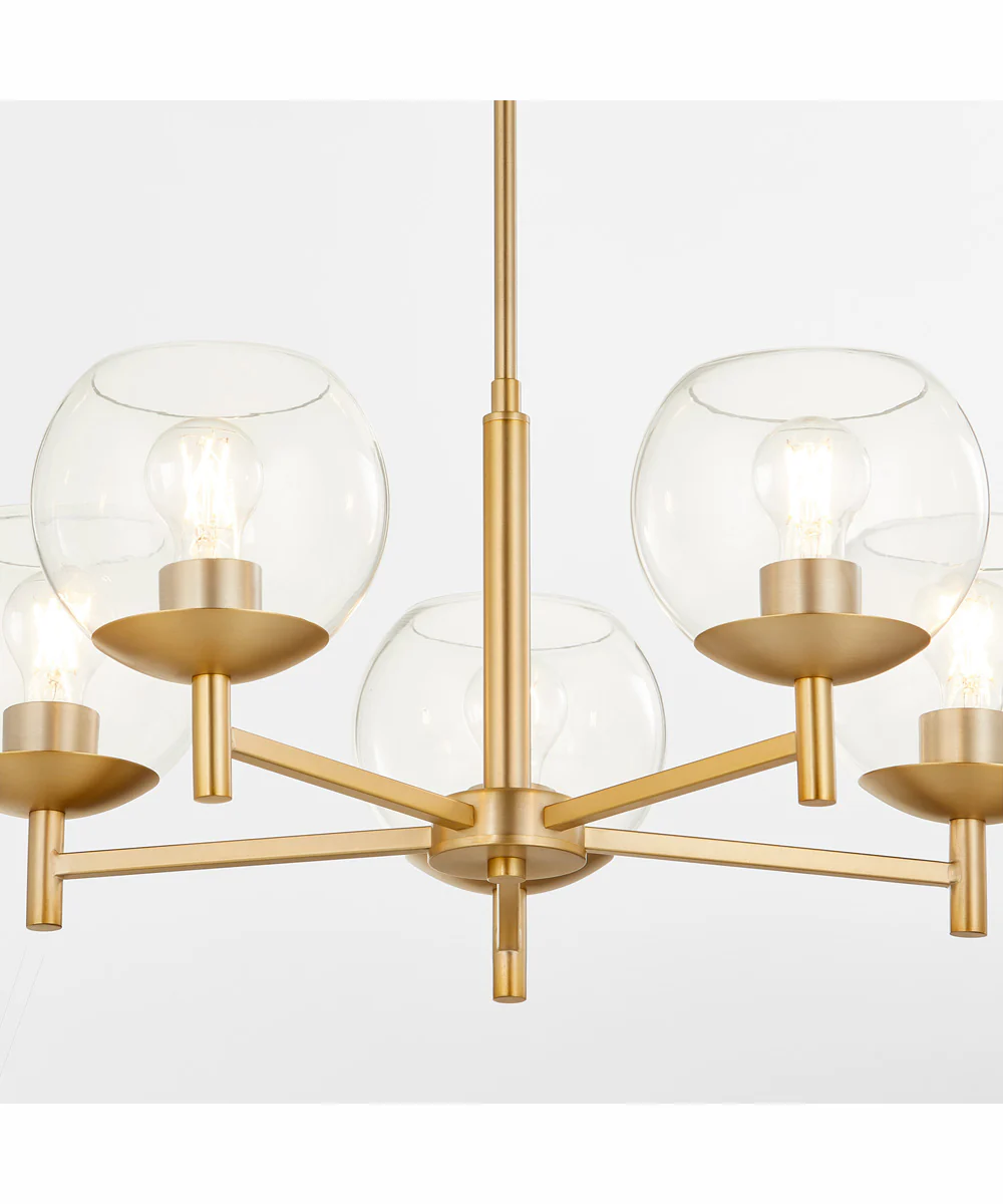 Lyon 5-light Chandelier Aged Brass - Image 4