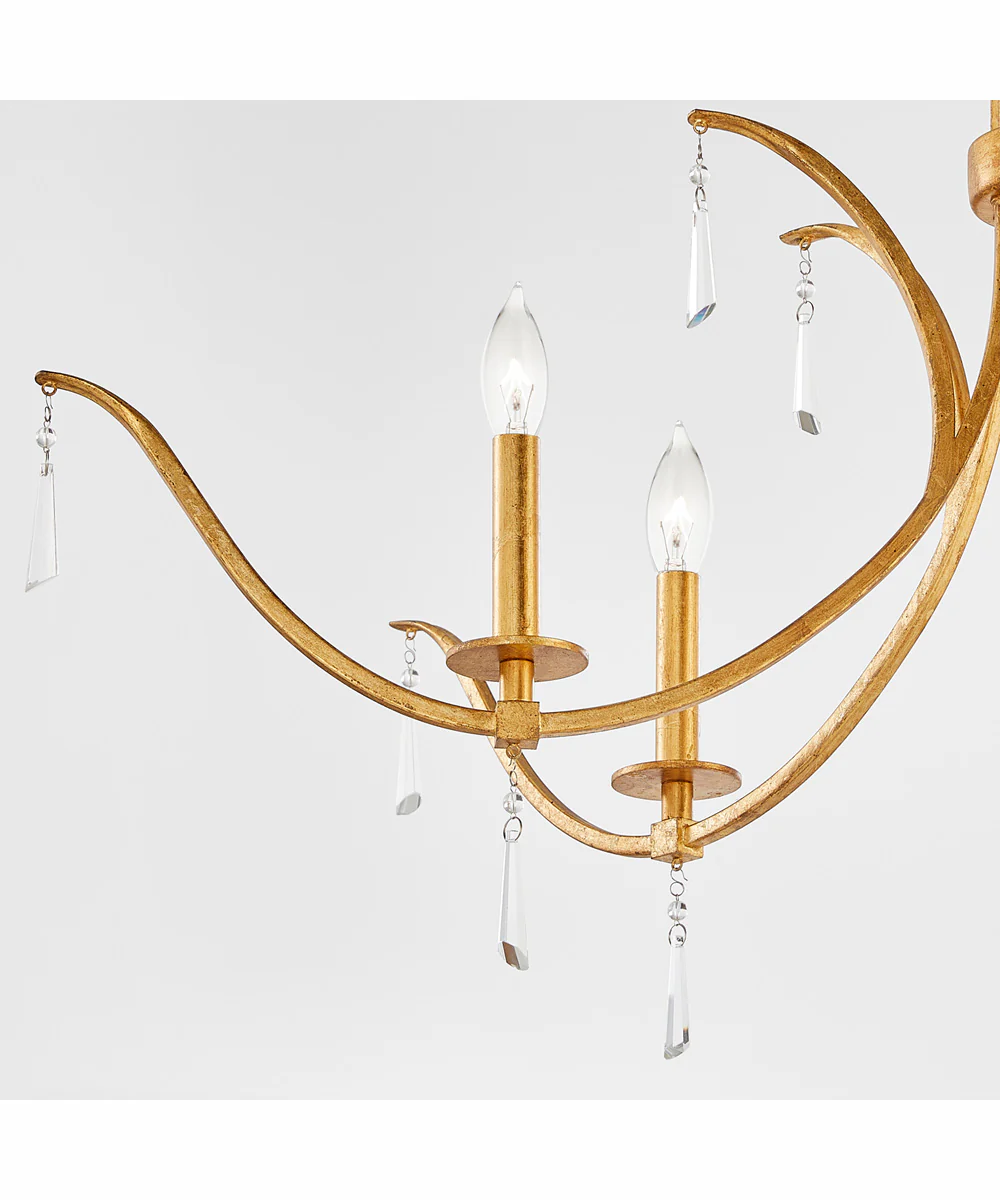 Majesty 6-light Chandelier Gold Leaf - Image 3