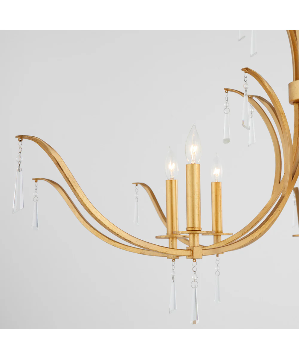 Majesty 8-light Chandelier Gold Leaf - Image 3