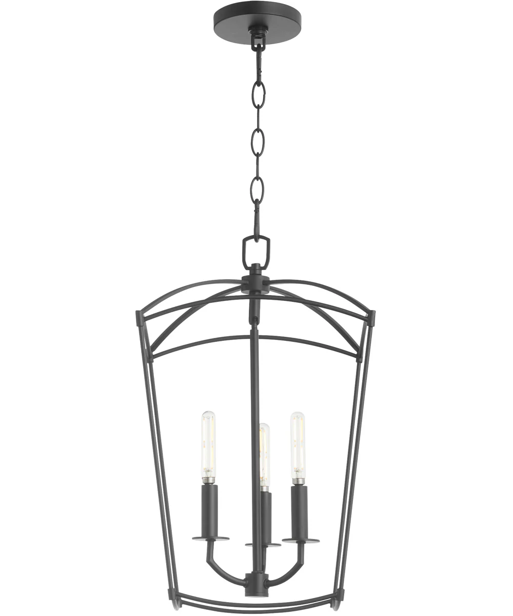 Mantle 3-light Entry Foyer Hall Chandelier Matte Black - Image 2