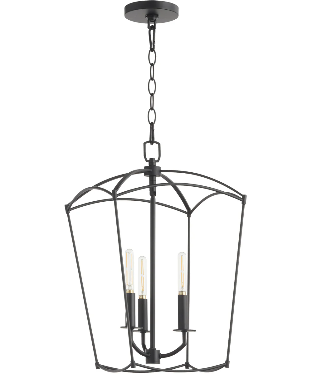 Mantle 3-light Entry Foyer Hall Chandelier Matte Black - Image 3