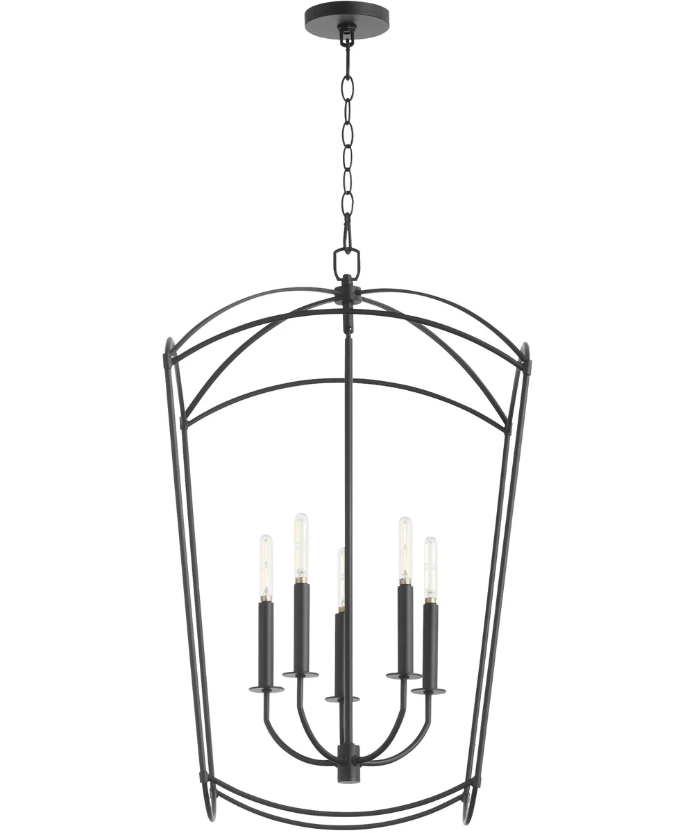 Mantle 5-light Entry Foyer Hall Chandelier Matte Black - Image 2