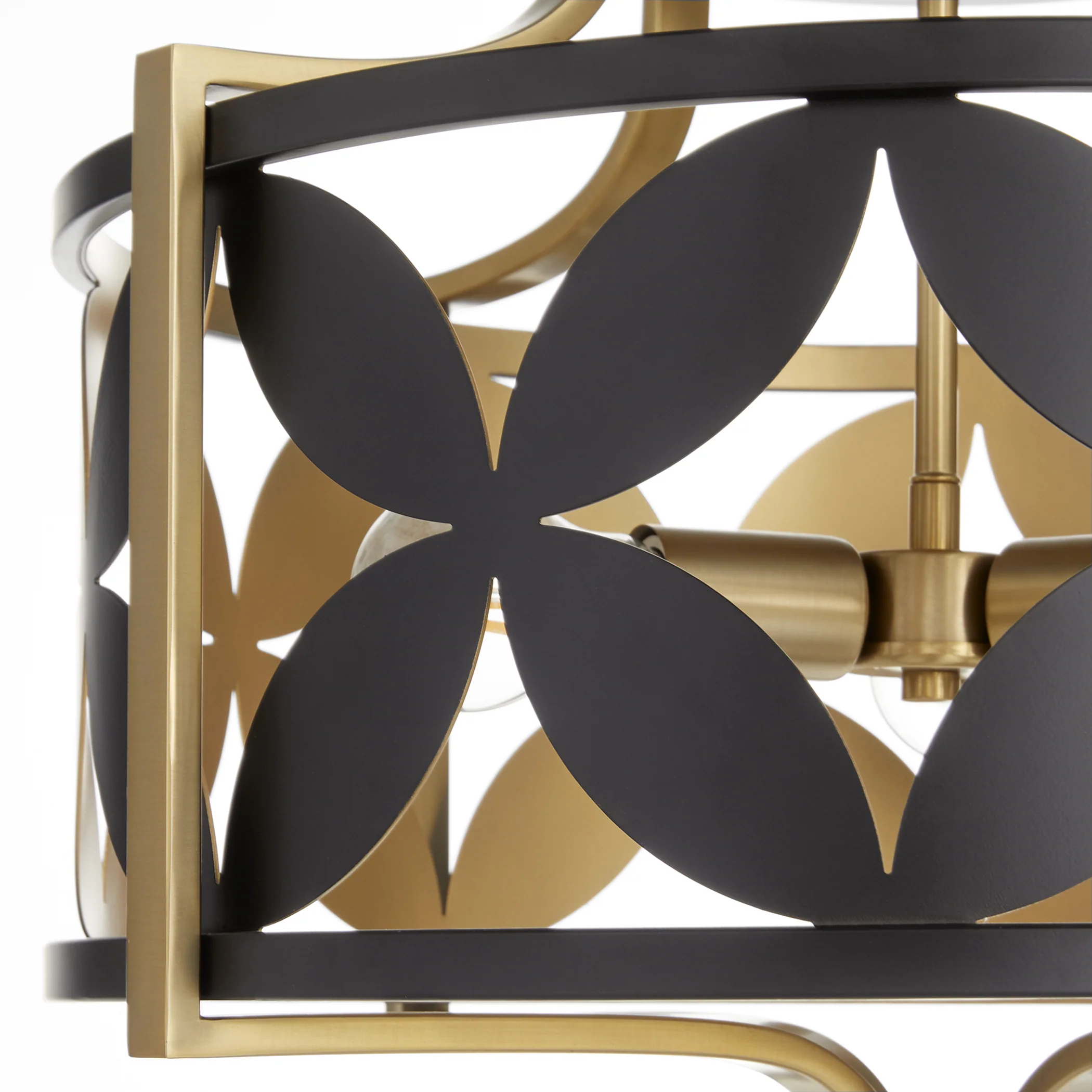 Mariposa 3-light Pendant Matte Black w/Aged Brass - Image 4