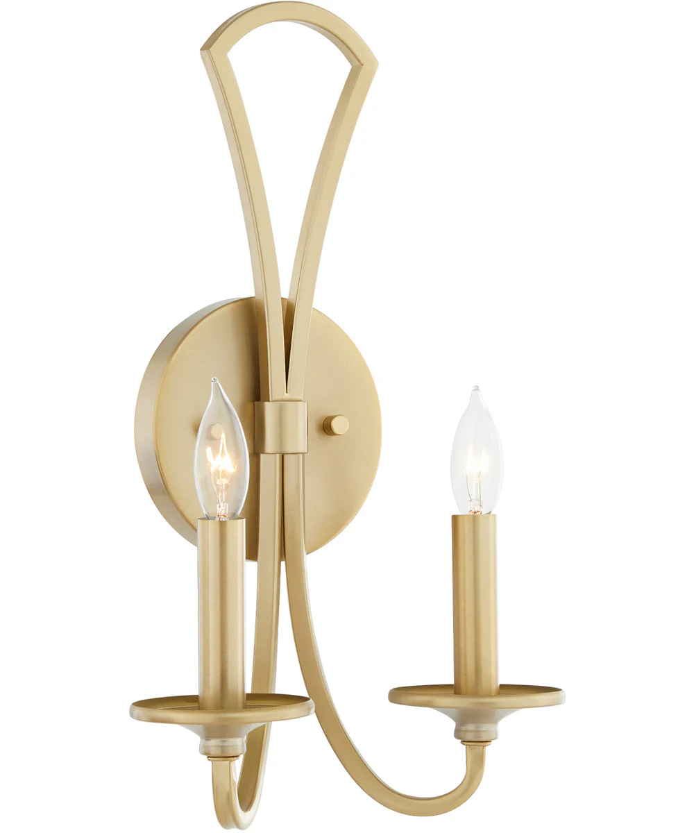 Maryse 2-light Wall Mount Light Fixture Aged Brass - Image 2