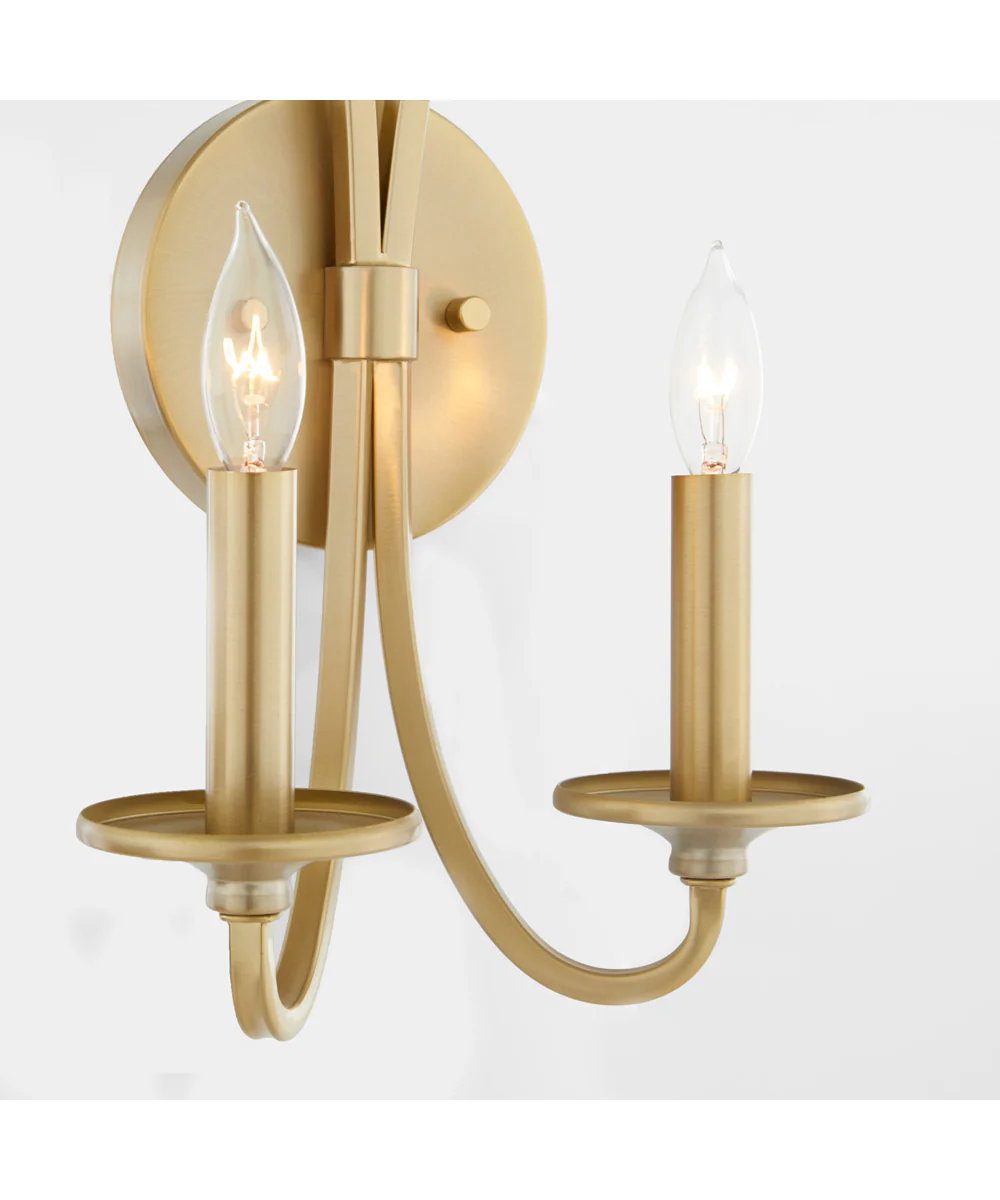 Maryse 2-light Wall Mount Light Fixture Aged Brass - Image 3